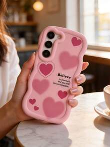 1个粉色多巴胺软TPU波浪褶皱可爱心形励志标语图案手机壳，兼容Galaxy A03 A04 A05 A06 A11 A12 A13 A14 A15 A16 A20S A21S A22 A23 A24 A25 A26 A31 A32 A33 A34 A35 A36 A50 A51 A52 A53 A54 A55 A56 A73 S20FE S21FE S22 S22U S23 S23+ S23U S233FE S24 S24+ S24U S25 S25+ S25U/ Note 11 Note 12 Note 13 Note 14 /Moto / / Honor / Y7 Y9 / C53 C55 - 粉色 - 查看 2