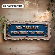 2D Flat Metal Sign, An Interesting Wall-Mounted Metal Decor With Ornate Frame With Text, Stars And Blue Background, Suitable For Bar, Living Room, Dining Room, Hotel, Bedroom - A - View 5