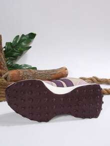 Giày thể thao đế dày kiểu retro, phần trên dày dặn, thích hợp cho chạy bộ, giày nữ, giày thể thao sọc retro nữ, da lộn màu tím, giày thể thao trượt ván, tennis, bóng rổ, giày đi làm, kiểu dáng thanh mảnh, hơi nâng cao, giày nữ - Màu tím - Xem 8