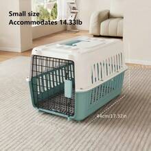 Airline- Portable Pet Carrier For Cats & Small Dogs - Airplane Cabin Crate With Dividers, Sturdy Breathable Travel Carrier, Available In Various Sizes (Car & Air Transport) - For Cats And Small Pets - 藍色 M - 查看 6