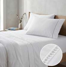 400 Thread Count 3-Piece Bedding Set With Fitted Sheet And Pillowcases, Soft Touch, Everyday Comfort, Single, Full, Queen, King - White - View 1
