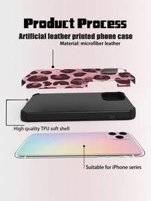 1 pieza Funda de teléfono de cuero suave con estampado vintage de leopardo, a prueba de golpes, compatible con Apple 17 Pro Max/16 Pro Max/16 Plus/13 Pro Max/14 Pro Max 13 14 11 12 Pro 11/15 Pro, Galaxy S24 Ultra, diseño con orificio para altavoz, regalo para fiestas - Rosa - Ver 9
