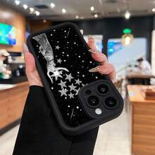 La diosa blanca y negra captura estrellas plateadas.funda de teléfono Fundas compatibles con Samsung,Apple,VIVO,OPPO,Motorola,Google,Xiaomi y Honor.Fabricadas en silicona TPU,ofrecen protección contra golpes y caídas. - Negro - Ver 2