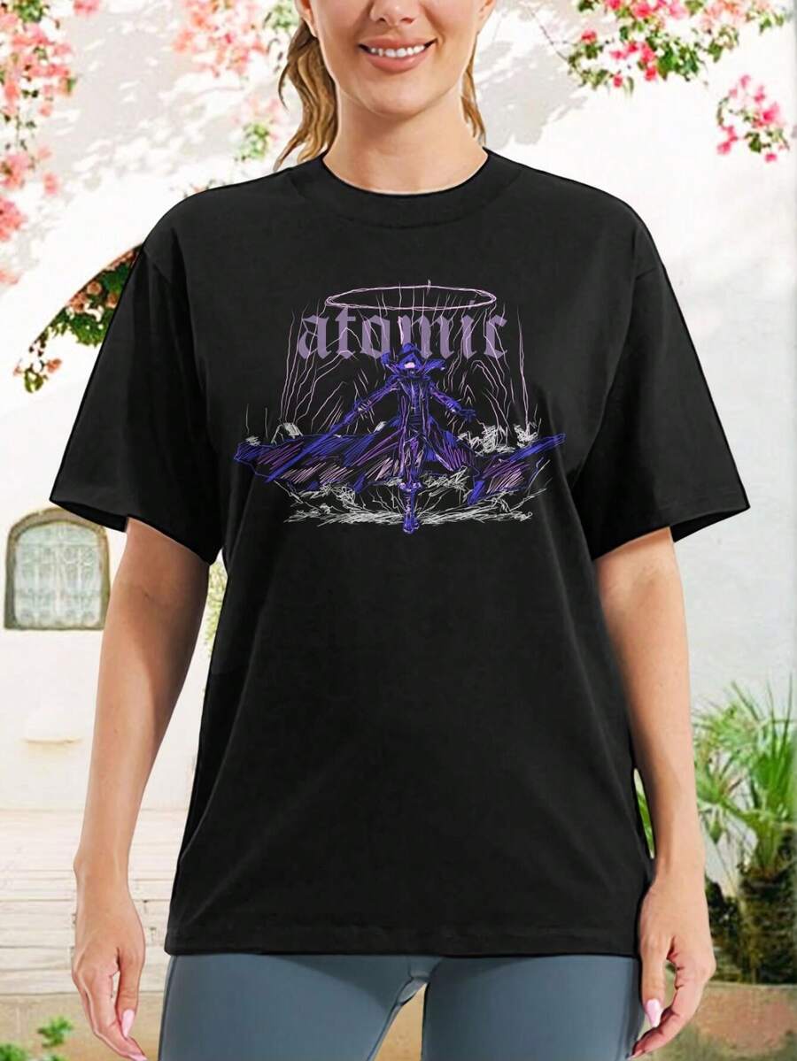 Women's T-Shirts The Eminence In Shadow Cid Kagenou Fandom Anime Character Epic Sci-Fi Ladies Shirt Cid Unleash His Power In Episode I Am Atomic - 黑色 - 查看 1