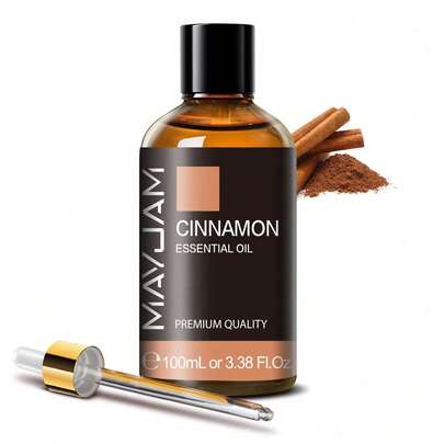 1pc 100ml Cinnamon Essential Oils For DIY Candle Soap Making Diffuser And Humidifiers,MAYJAM Premium Essential Oils For Diffusers For Bedroom Aromatherapy Sleep,Skin Care,Multi-Scene Fragrance For Home And Car,Ideal Gift