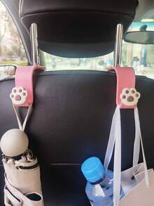 2 piezas Ganchos colgantes con forma de huella marrón linda, ganchos traseros para coche, accesorios interiores para coche, almacenamiento para coche, ganchos fijos multiusos, ganchos de almacenamiento universales - Estilo de huella - Ver 9