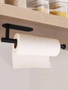 1个不锈钢厨房纸巾架，黑色壁挂式纸巾架，家用 - 黑色 - 查看 9
