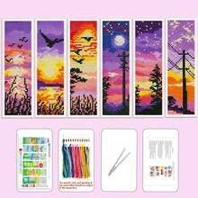 6 buc. kituri de goblen DIY - tema peisajului apusului, goblen imprimat 11CT cu ață, foarfece, ace, unelte incluse, meșteșuguri lucrate manual pentru începători, cadou de decor pentru casă, ameliorarea stresului - multicolor - Vizualizare 13