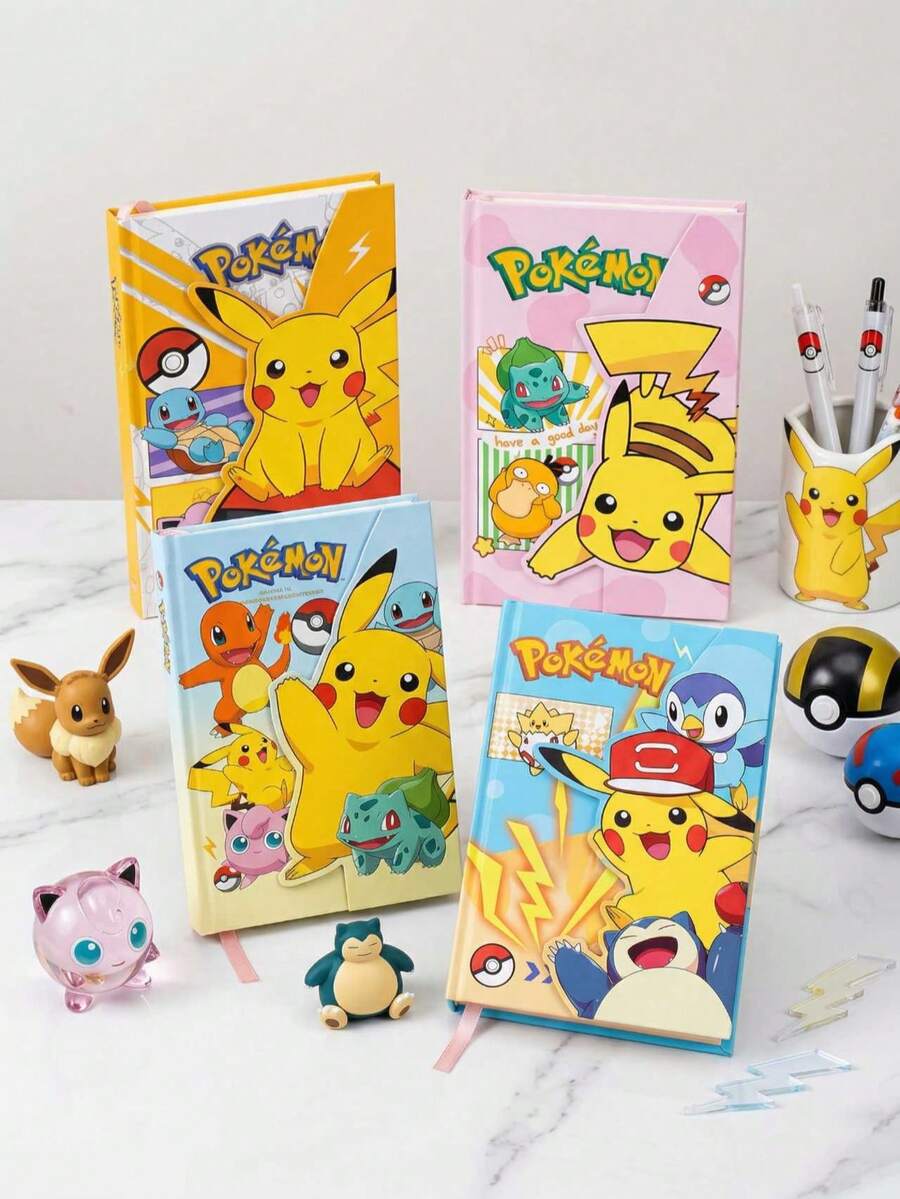 pokemon Högkvalitativ studentplaneringsanteckningsbok med magnetlås, söta mönstrade sidor, lämplig för anteckningar och dagbok (slumpmässig leverans) - Multifärgad - Visa 1