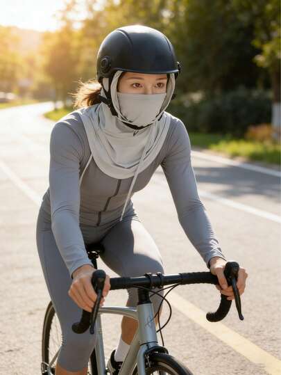 1 件装骑行面罩，户外运动防风头套，保暖颈套，男女通用，适合骑行、徒步、钓鱼等户外活动，也可作为女士沙滩配饰、帽子和遮阳帽。