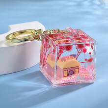 Liquid Sand Oil Bottle Pendant, Qixi Festival Couple Keychain, Backpack Accessory, Car Small Gift Ornament, Wholesale - 粉色 - 查看 2