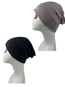 1 pièce Nouveau chapeau de vacances élastique multicolore pour femmes, foulard de tête, couvre-chef - Multicolore - Voir 5