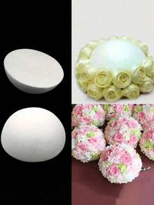 1/3/12pcs White Solid Foam Half Spheres, Handmade DIY Floral Art, Wedding Decoration, Mall Decoration, Wedding Scene Ball, Painting DIY Early Education Solar System Making Half Round Foam Ball, Floral Foam Ball, Half Round Wedding Road Floral Art, Floral Ball, Wedding Props, Used For Art And Crafts, Sculpture, Flower Arrangement, Styling, Valentine's Day Projects, Sculpture Modeling, Summer, Holiday - Multicolor - View 7