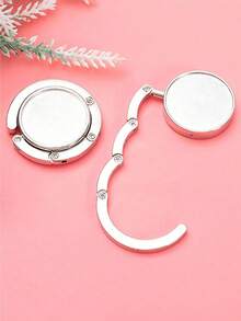 Multi-Functional Foldable Metal Handbag Hook, Desktop Stand, Wallet Stand, Helpful Home Storage, Bedroom & Office Decor Hook, Key Holder, Jewelry Rack - Pink - View 6