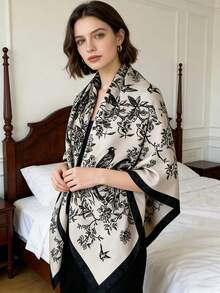 1件装女士波西米亚风仿丝斜纹围巾头带，适合日常佩戴 - 多色-斜紋綢 - 查看 8