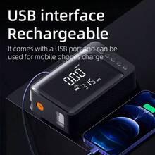 Portable Car Jump Starter With Air Compressor, 150PSI Wireless Tire Inflator With Auto Shut Off, Peak Current Battery Booster Power Bank, Emergency LED Light And USB Charging, Reliable Truck And Car Roadside Rescue Gear, Ideal Gift For Men/Families, Travel Essential, Desert Camping Necessity, Long-Distance Trip Must-Have, Thoughtful Gift For Dad/Husband - Black - View 4
