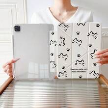 1 chiếc ốp lưng bảo vệ hai mặt in hình dấu chân mèo đen, có thể gập lại, xoay đa góc, kèm khe cắm bút và chức năng tự động tắt/mở màn hình, phù hợp với iPad Pro/Air, iPad 5/6/68. - Nhiều màu - Xem 10