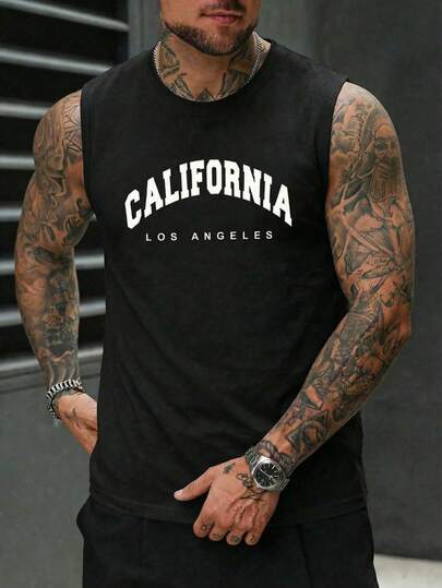 Camiseta de manga corta con estampado de letras inglesas sencillas, diseño minimalista y moderno. Camiseta sin mangas con corte fino, amplia y cómoda, suave, transpirable y absorbente. Camiseta sin mangas para baloncesto y deportes. Envío exprés desde nuestro almacén local.