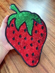 1 miếng vá thêu hình dâu tây dành cho nữ, hình trái cây hoạt hình thêu thủ công, phong cách dễ thương thường ngày, miếng vá ủi. - nhiều màu - Xem 8