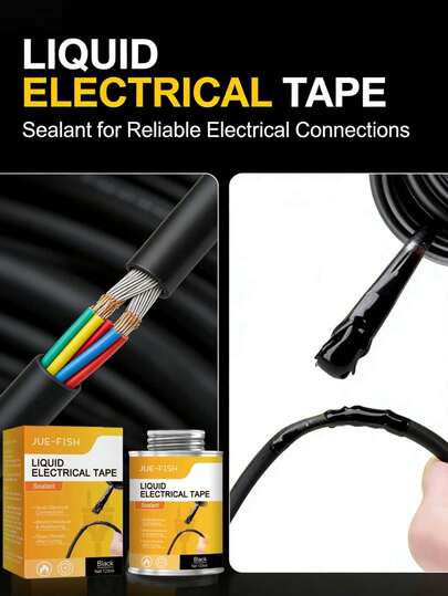 Pegamento aislante negro, cinta aislante eléctrica líquida resistente al agua y al calor, retardante de llama. Esta cinta eléctrica líquida negra puede reemplazar al tubo termorretráctil y a la cinta eléctrica tradicional, con propiedades impermeables, resistentes al calor y retardantes de llama, sellando eficazmente las conexiones eléctricas. Mantiene cierto grado de flexibilidad después del curado, puede adaptarse a entornos complejos y a la deformación de los componentes, y también tiene una buena resistencia a la humedad y a la intemperie. Fácil de aplicar con un cepillo, ampliamente utilizado en la reparación de circuitos y el cableado exterior, una opción ideal para la protección del aislamiento eléctrico.