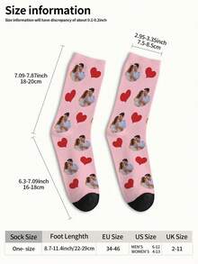 1 Pair Custom Face Socks, Custom Photo Sock, Custom Printed Socks, Personalized Funny Face Socks, Custom Picture Socks, Put Any Face On The Socks, Anniversary Gift, Valentine Gift, Birthday Gift, Wedding Gift,Colorful,Cute,Adorable,Contracted,Funny,Custom,Unique,Customized,Personalized,Ideal Gifts For Him,Ideal Gifts For Her,Boyfriend,Girlfriend,Family,Friends,Her,Customized Women Socks,Street Casual Chic, Fall - 彩色 - 查看 5