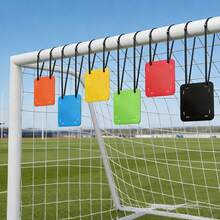 1 set Cible d'entraînement de football réglable, disque cible à accrocher avec bande autoagrippante pour la pratique du tir, équipement d'entraînement de soccer, accessoires de cadre de but, accessoires de tir au hockey - Multicolore - Voir 10