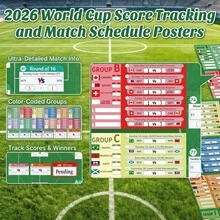 2026年世界杯赛程海报，尺寸为38.58英寸*27.56英寸，2026年世界杯足球迷周边产品，足球比赛海报，派对装饰比赛墙贴 - 2026世界杯 - 查看 6