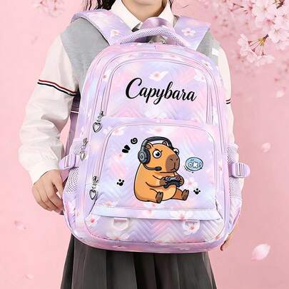 Mochila relajada de Capibara, ofrecida en varios colores, incluye múltiples bolsillos para mucho almacenamiento y muestra un diseño lindo de Capibara. Perfecto para regalos de vacaciones, compras, útiles escolares y esenciales escolares.