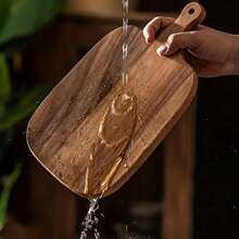 1 chiếc thớt gỗ hồng mộc, khay đựng bít tết, khay đựng phô mai, thớt gỗ nguyên khối, khay phục vụ bằng gỗ, thích hợp để thái rau củ, thịt, dùng trong nhà bếp, nhà hàng, tiệc tùng, ngày lễ. - 1 tấm thớt gỗ keo - Xem 4