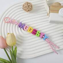 A Handcrafted, Personalized Flower Keychain With Customizable Colored Acrylic Letter Beads. A Perfect Mother's Day Gift Or Back-To-School Gift. - Letter Keychain - View 30