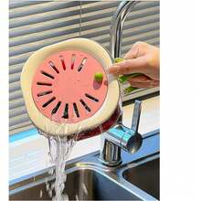 1个旋转滤盆，厨房蔬菜清洗沥水碗，果蔬清洗篮，汤勺，水果沥水器，带手柄和沥水架的小型可折叠滤盆套装，家用迷你套装 - 彩色 - 查看 4