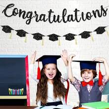 1 Set Graduation Party Decorations, Colorful Flags, Graduation Cap Hanging Garland, Graduation Party Decorative Banner, Suitable For Graduation Ceremony, Graduation Party Photo Backdrop, Graduation Celebration - Graduation Season Flag Raising - View 14