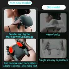 1pc Neck And Shoulder Massager, Bionic Heating Massager, Acupoint Neck Massager With 4D Kneading Massage Function, Simulating The Comfort Of Real Human Palm Massage. This Neck Massager Is Like A Private Masseuse, Making It The Perfect Gift For Parents. - Multicolor - View 8