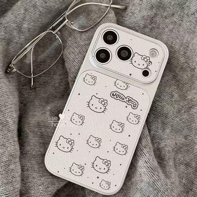 SANRIO 고양이 1개 크리에이티브 뉴 화이트 라인, 전기 도금 엣지, 블러싱 키티, KT 카툰, 럭셔리 패션 스킨 폰 케이스, 아이폰 17 Pro Max, 17 Pro, 17 Air, 17, 16, 15, 14, 13, 12, 11 Pro Max 호환, 고품질 폰 케이스, 꽃무늬 프린트, 우아한, 폰 케이스, 홀리데이 선물, 어머니의 날