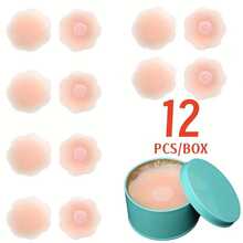 2/8/16pcs Reusable Women Nipple Covers Invisible Breast Petals With Travel Storage Box - Pink - View 11