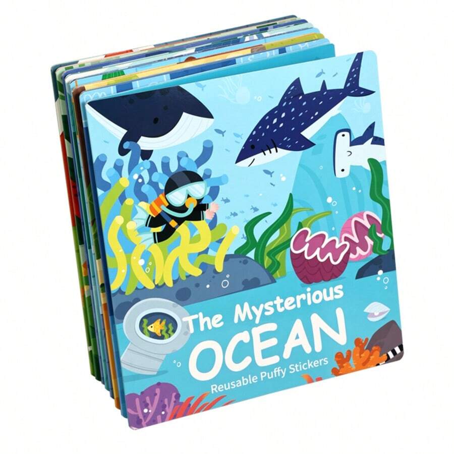 1 set de livre à autocollants à bulles réutilisables et pliables, à coller et décoller sans laisser de trace. Jouet de développement des compétences motrices fines, puzzle éducatif pour enfants, interaction parent-enfant