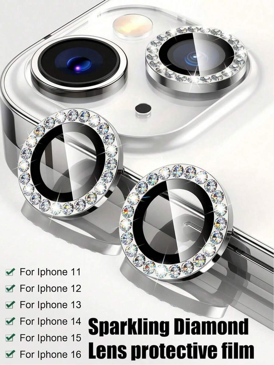 1 Bộ Miếng Dán Bảo Vệ Ống Kính Camera Màu Bạc, Làm Từ Kính Cường Lực, Chống Trầy Xước, Chống Rơi, Cho Hình Ảnh Ultra HD Không Giảm Chất Lượng, Tái Tạo Màu Sắc Chân Thực, Tương Thích Với iPhone 17 Pro Max/17 Pro/17 Air/17/16 Pro Max/16 Pro/16 Plus/16/15 Pro Max/15 Pro/15 Plus/15/14/13/12 Và Các Dòng Máy Khác.