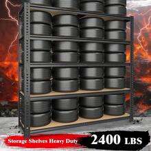 Heavy Duty Garage Shelving,5-Tier Metal Storage Shelves,2400LBS Shelving Unit,Adjustable Shelving Rack, Standing Shelf Units For Garage Storage Warehouse,28''*12''*60'' - 黑色 - 查看 4