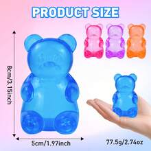 New Bear Shaped Squeeze And Release Toys, Slow Rebound Release Toys, Casual Holiday Gifts, High Aesthetic Dopamine Colors- Soft And Slow Back,Sticky Stress Relief Toy,Cute Stuff,Travel Portable Fidget Squeeze Toys,Squishy,Perfect For All Ages Austism,Ideal Holiday Gifts,Fun Cute Gift,Birthday Gifts,Easter Gifts,Halloween Gifts,Christmas Gifts,Christmas Stocking Fillers,Party Bag Fillers(Blue) - 藍色 - 查看 3
