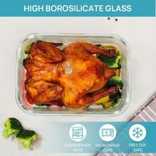 2pcs/4pcs Glass Storage Containers With Lids, Meal Prep Food Container Set, Quick-Lock Seal Lids, Suitable For Baking, Microwave, Oven, Leak-Proof, Fridge And Dishwasher - View 9