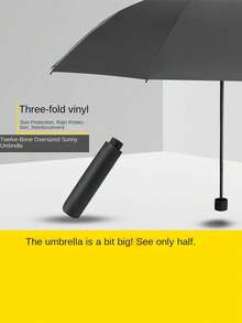 1pc 12-Rib Extra Large Reinforced Thick Umbrella, Suitable For Rainy And Sunny Days, UV Protection,Outdoor,Garden,Travel Essentials,Portable Essentials,Beach Essentials,Graduation Season,Commencement,Graduation Ceremony,Graduation Gift,Graduation Present,Graduation Gift,Graduation Present,Congrats Grad,Congratulations Graduate,Valedictorian,Finish School,Graduation Party,Outdoor Essentials,Travel Portable,Hiking Essentials,Camping Essentials,Portable Tools,Summer Essentials ,Summer Portable - As Shown In the Figure - View 4