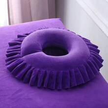 1个毛绒U型枕，按摩面枕，可拆卸可水洗，适用于美容院 - 彩色 - 查看 7