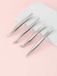 Salon Grade Professional Precision Stainless Steel Eyelash Extension Tweezers Must-Have Lash Grafting & Isolation Tool,For Eyelash Extension - Silver - View 10