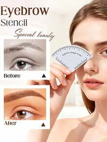 1pc Reusable Eyebrow Stencil Guide, PVC Tattoo Ruler, Affordable Christmas Gift, Cosmetics, Makeup Tools, Cheap Item, Gift, Women's Gift, Christmas Gift, Freebie, Travel, Cheap Goods, Travel Essentials - Multicolor - View 3