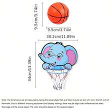 Set Topi Basket Portabel untuk Anak-Anak, Desain Kartun, Mainan Olahraga Gantung Luar/Dalam Ruangan untuk Anak Laki-Laki dan Perempuan, Bahan Karton Tahan Lama, Cocok untuk Anak-Anak - MultiWarna - View 4