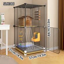 Lồng sóc nhiều tầng, không gian rộng, thích hợp sử dụng trong nhà, biệt thự, lồng cho sóc ăn. - nối - Xem 2