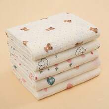 Yue Ye 2条全新棉纱布襁褓毯，柔软透气，婴儿包巾，多功能襁褓，多用途浴巾 - 可爱印花图案 - 夏季棉纱布毯，婴儿洗澡必备，送给宝宝的绝佳礼物。 - 多款式可選 - 查看 3