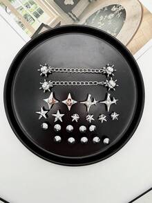 22 st DIY Punk Style Avtagbara Metallnitar Dekorativa Tillbehör Lämpliga För Trädgårdsskor - Silver - Visa 7