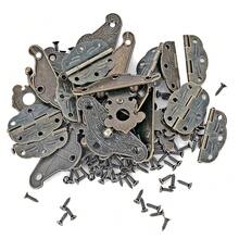 6个复古小盒子铰链和3套仿古右钩搭扣，木制首饰盒搭扣，橱柜盒装饰 - 多色 - 查看 5