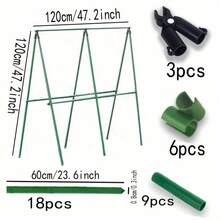 1 Set Durable Metal Climbing Plant Garden Stakes_Used For Tomato_Grape_Cucumber And Passion Fruit Vine Support Poles_Greenhouse And Outdoor Gardening Essential - 18pcs - View 4